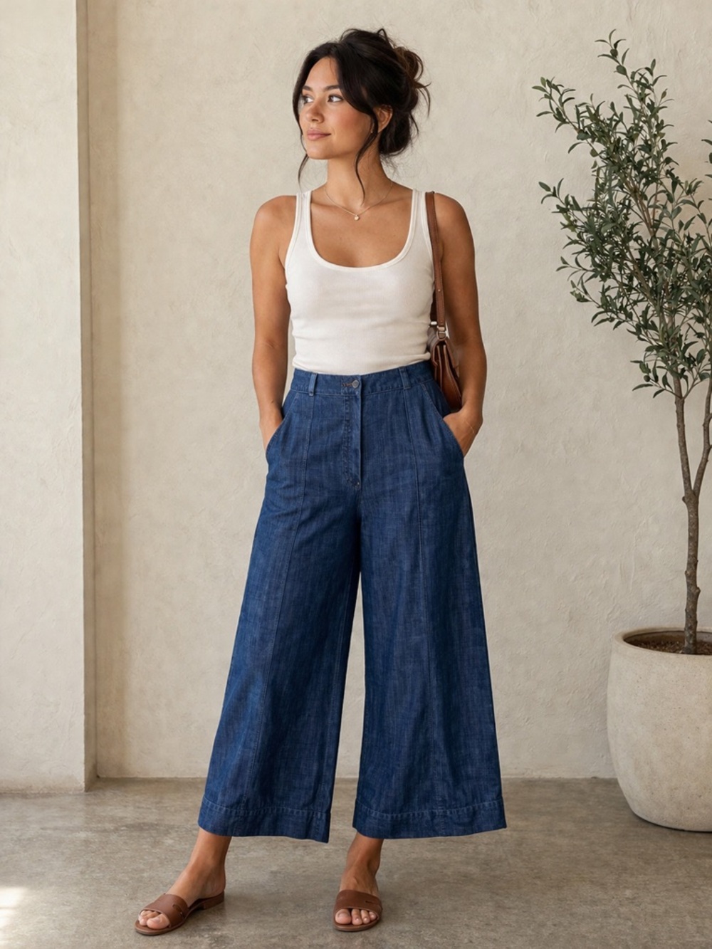 Goldsign Karla Wide Leg Cotton Denim